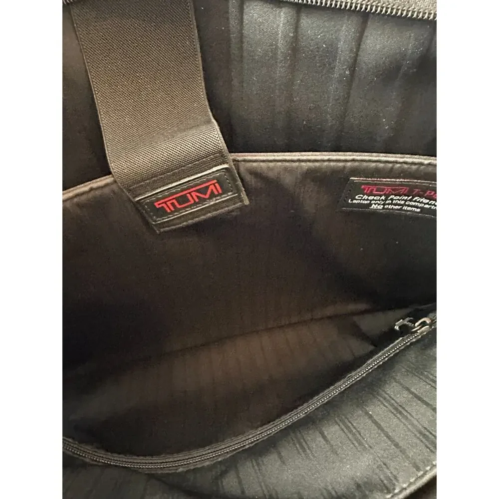 Tumi T-Pass Organizer Brief Soft Napa Leather Laptop Expandable Bag PERSONALIZED